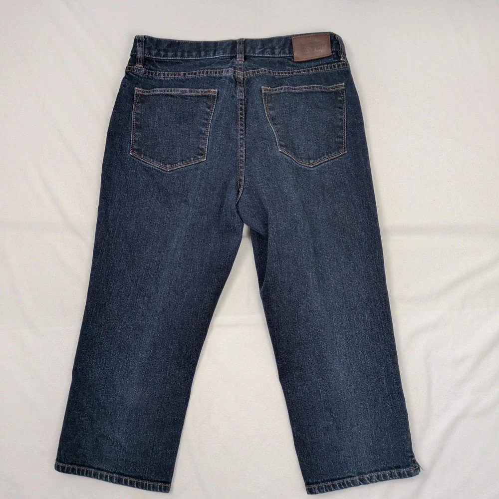 Lauren Ralph Lauren LRL‎ Dark Wash Cropped Jeans Mid Rise Capri Indigo Size 8